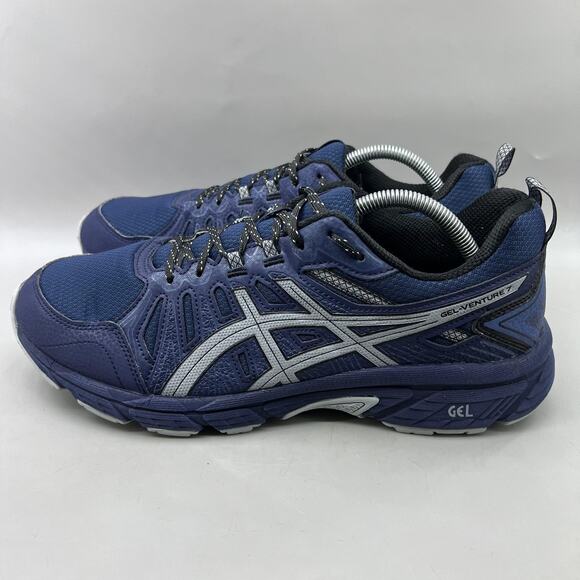 Asics Gel-Venture 7 Trail Running Shoes Men Size 11.5 Blue Comfort Low Sneakers - Picture 3 of 8